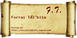 Forrai Tábita névjegykártya